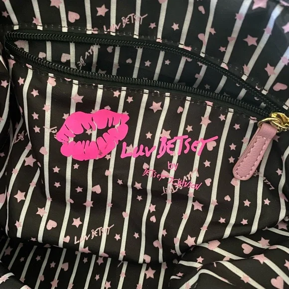 Betsey Johnson Pink and Black Floral Tote Bag - Picture 9 of 15